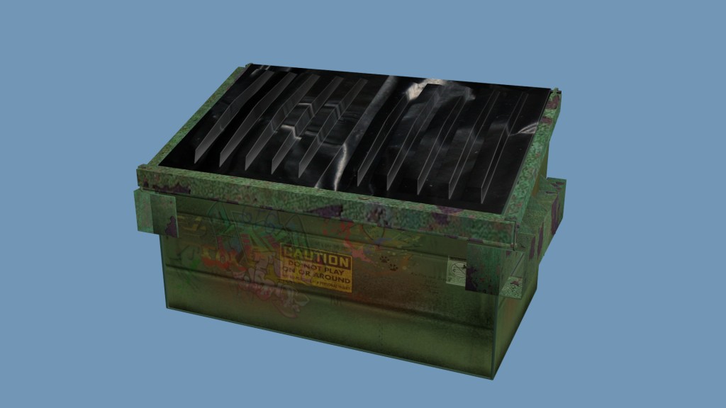 Dumpster textured for the Blender game engine preview image 2
